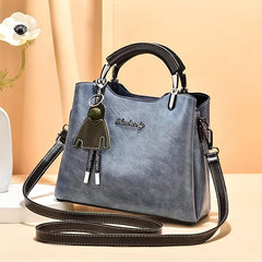 Vintage Style Zipper Crossbody Bag PU Leather Casual Shoulder Bag