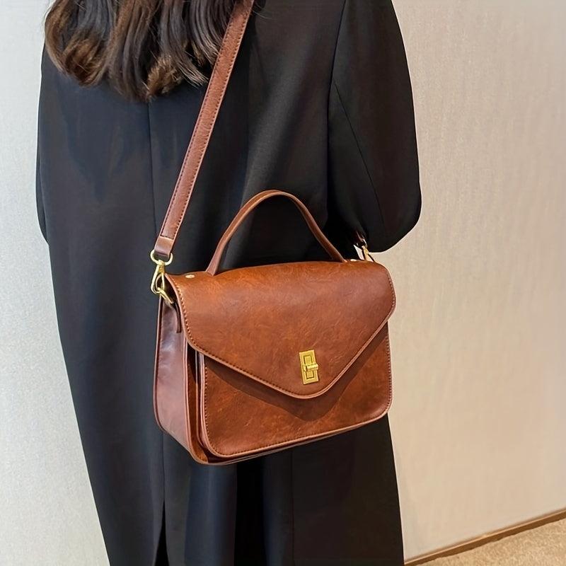 Vintage Flap Envelope Crossbody Bag Retro Turn Lock Shoulder Bag