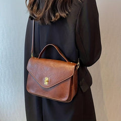 Vintage Flap Envelope Crossbody Bag Retro Turn Lock Shoulder Bag