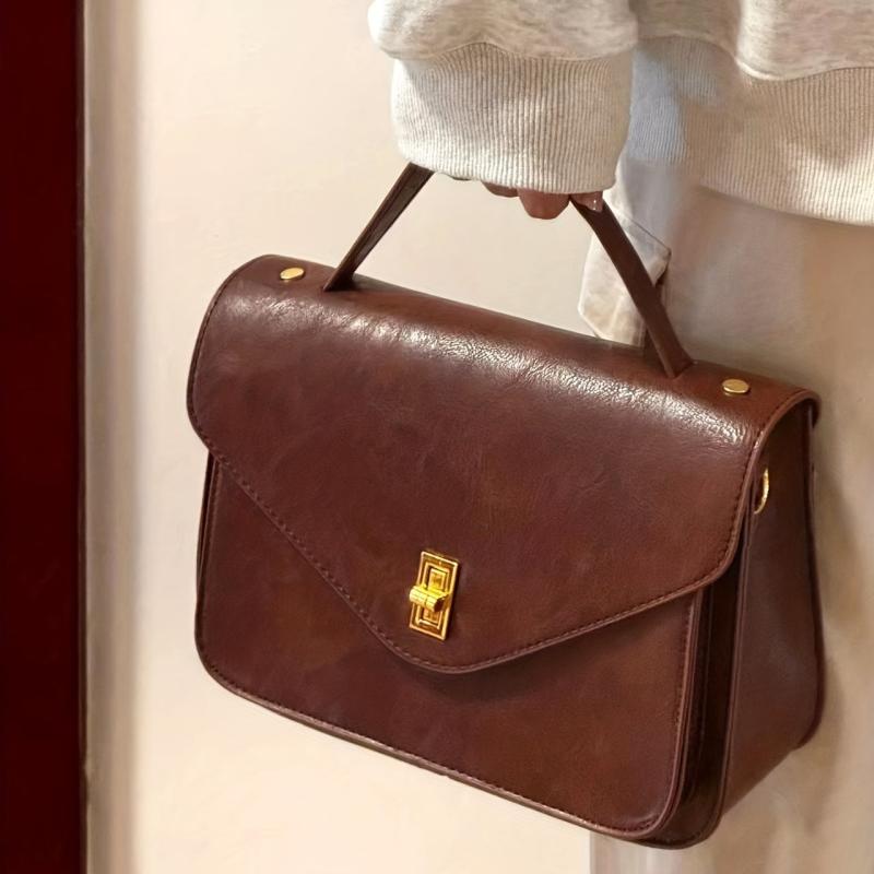 Vintage Flap Envelope Crossbody Bag Retro Turn Lock Shoulder Bag