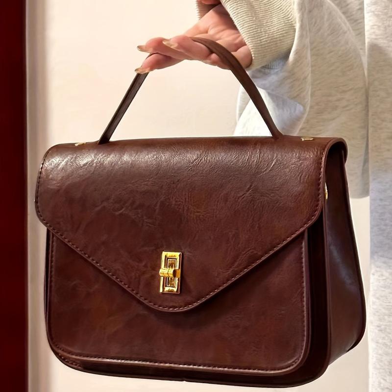 Vintage Flap Envelope Crossbody Bag Retro Turn Lock Shoulder Bag