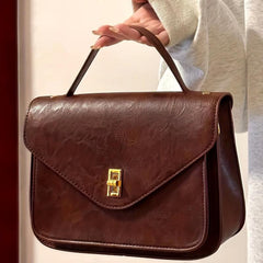 Vintage Flap Envelope Crossbody Bag Retro Turn Lock Shoulder Bag