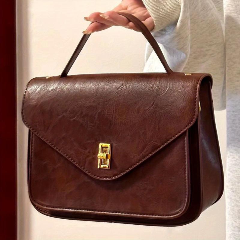 Vintage Flap Envelope Crossbody Bag Retro Turn Lock Shoulder Bag