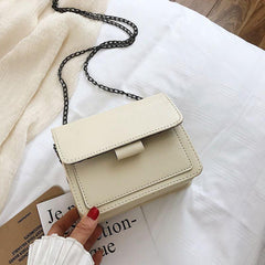 Vintage Wide Strap Crossbody Bag Solid Shoulder Bag For Women