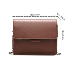 Vintage Wide Strap Crossbody Bag Solid Shoulder Bag For Women