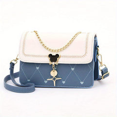 Metal Chain Decor Shoulder Bag Waterproof Crossbody Bag