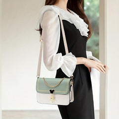Metal Chain Decor Shoulder Bag Waterproof Crossbody Bag