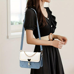 Metal Chain Decor Shoulder Bag Waterproof Crossbody Bag