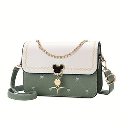 Metal Chain Decor Shoulder Bag Waterproof Crossbody Bag