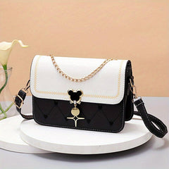 Metal Chain Decor Shoulder Bag Waterproof Crossbody Bag