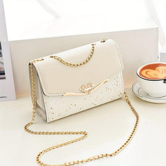 Sequins Decor Colorblock Shoulder Bag Classic Flap Square Crossbody Chain Bag