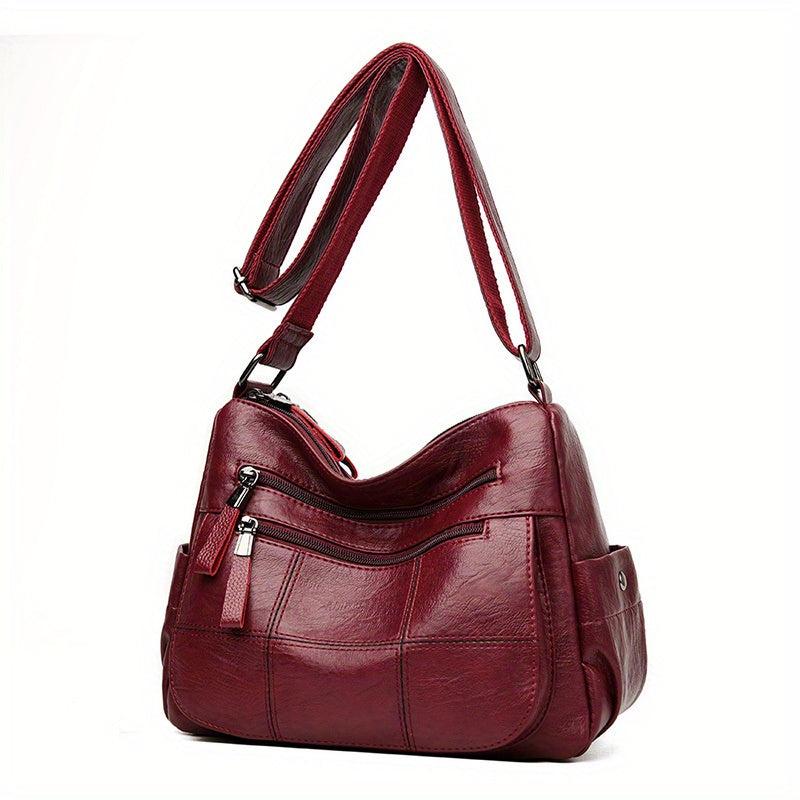 Solid Hobo Shoulder Bag Minimalist Crossbody Bag Women's Zipper Bag