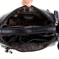 Solid Hobo Shoulder Bag Minimalist Crossbody Bag Women's Zipper Bag