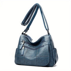 Solid Hobo Shoulder Bag Minimalist Crossbody Bag Women's Zipper Bag