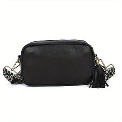 Vintage Tassel Crossbody Bag Solid Square Purse Ethnic Style