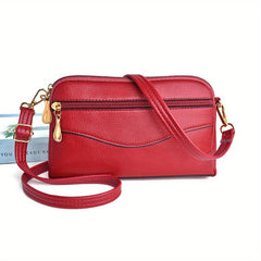 Solid Crossbody Bag Classic All Match Purse With Detachable Strap