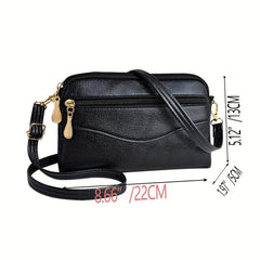 Solid Crossbody Bag Classic All Match Purse With Detachable Strap