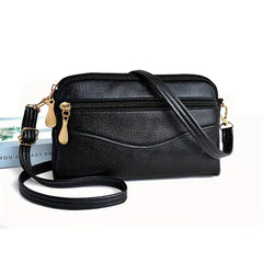 Solid Crossbody Bag Classic All Match Purse With Detachable Strap