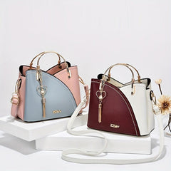 Top Ring Satchel Purse Tassel Decor Crossbody Bag For Women