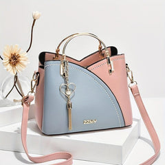 Top Ring Satchel Purse Tassel Decor Crossbody Bag For Women