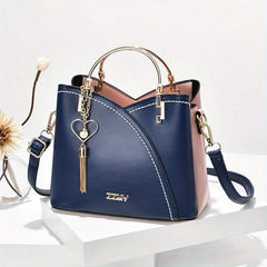 Top Ring Satchel Purse Tassel Decor Crossbody Bag For Women
