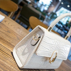 Crocodile Pattern Handbag Square Crossbody Bag Shoulder Purse
