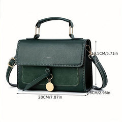 Green Square Flap Crossbody Bag Classic Handbag