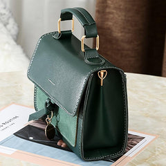 Green Square Flap Crossbody Bag Classic Handbag