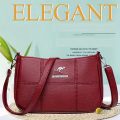 Retro Solid Crossbody Bag Classic PU Leather Shoulder Bag