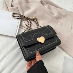 Heart Embroidery Chain Crossbody Bag Square Shoulder Bag