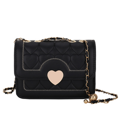 Heart Embroidery Chain Crossbody Bag Square Shoulder Bag