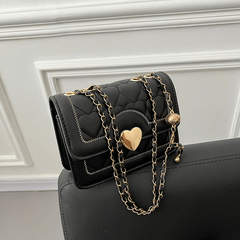 Heart Embroidery Chain Crossbody Bag Square Shoulder Bag