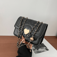 Heart Embroidery Chain Crossbody Bag Square Shoulder Bag