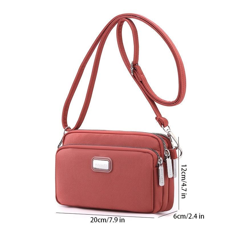Metal Decor Crossbody Bag Pocket Square Purse Women's Travel Shoulder Bag