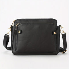 Triple Layer Crossbody Bag PU Leather Textured Bag Purse Classic Shoulder