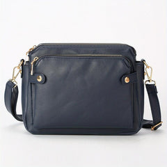 Triple Layer Crossbody Bag PU Leather Textured Bag Purse Classic Shoulder