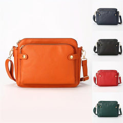 Triple Layer Crossbody Bag PU Leather Textured Bag Purse Classic Shoulder