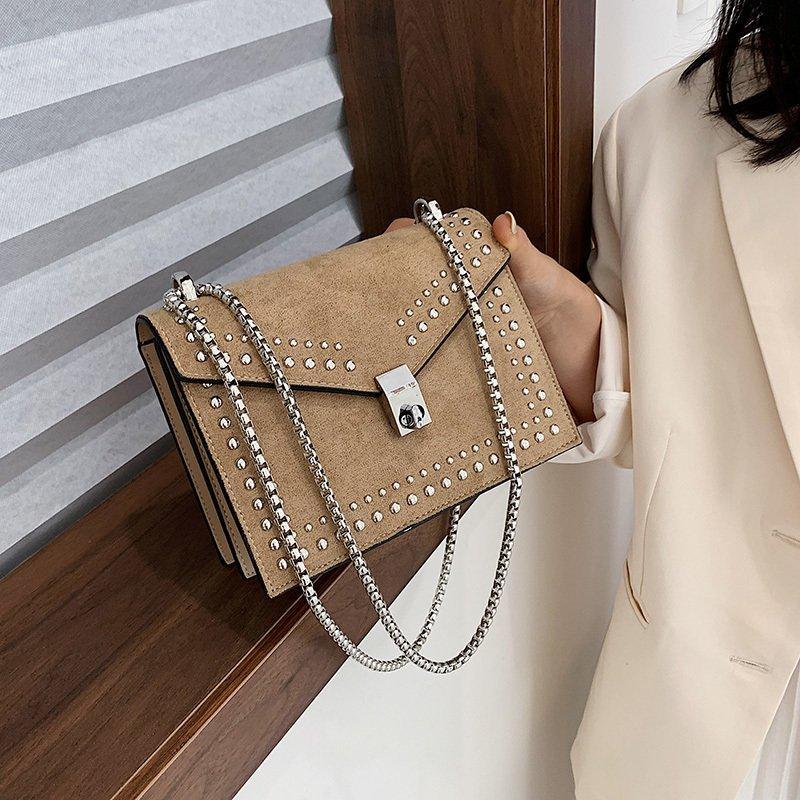 Women's Sequins Square Handbag Faux Leather Shoulder Messenger Bag