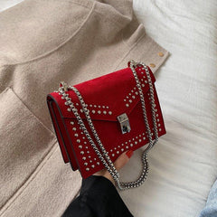 Women's Sequins Square Handbag Faux Leather Shoulder Messenger Bag