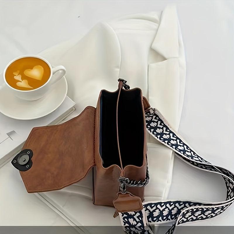 Vintage Studded Crossbody Bag Chain Square Purse Mobile Phone Bag