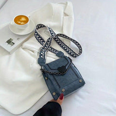 Vintage Studded Crossbody Bag Chain Square Purse Mobile Phone Bag
