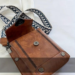 Vintage Studded Crossbody Bag Chain Square Purse Mobile Phone Bag