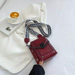 Vintage Studded Crossbody Bag Chain Square Purse Mobile Phone Bag