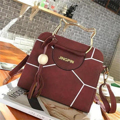Geometric Pattern Cat Handle Satchel Purse Crossbody Bag