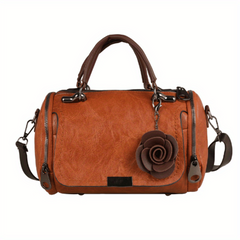 Vintage PU Leather Boston Bag Crossbody Bag For Travel & Work