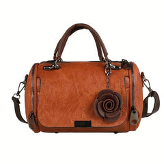 Vintage PU Leather Boston Bag Crossbody Bag For Travel & Work