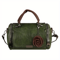 Vintage PU Leather Boston Bag Crossbody Bag For Travel & Work