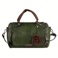 Vintage PU Leather Boston Bag Crossbody Bag For Travel & Work