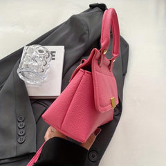 Square Crossbody Bag Litchi Embossed Handbag Women's Shoulder Bag