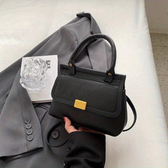 Square Crossbody Bag Litchi Embossed Handbag Women's Shoulder Bag